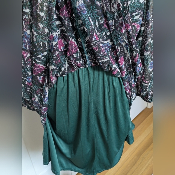 Lane Bryant Women's Cutout Mock-Neck Fit & Flare Dress, Sz18 GreenBlack Like New - Picture 14 of 14